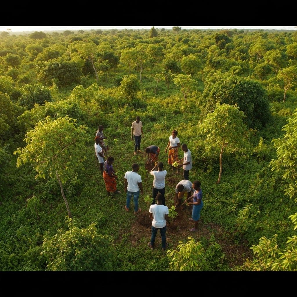 EMCA youth volunteers planting trees in Tanzania